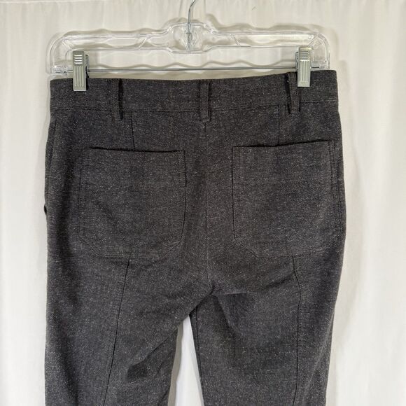 J Crew Pants Women's 00 Grey Skinny Fit Zip Leg Herringbone Print Pockets - Picture 7 of 12